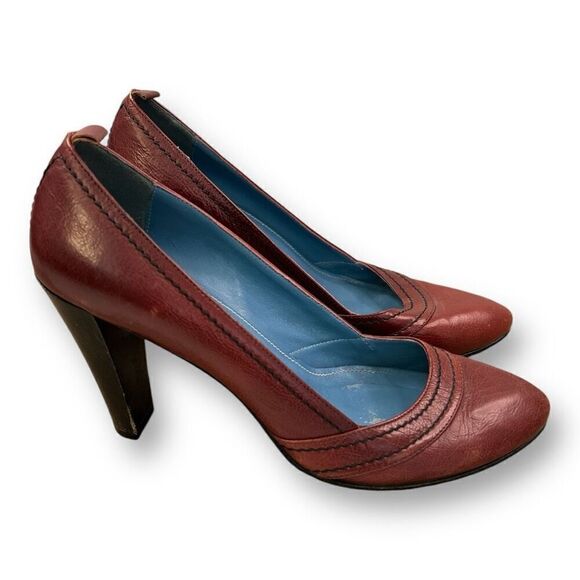 Biala Red Pumps Heels Made In Italy Size 8 - Picture 2 of 9